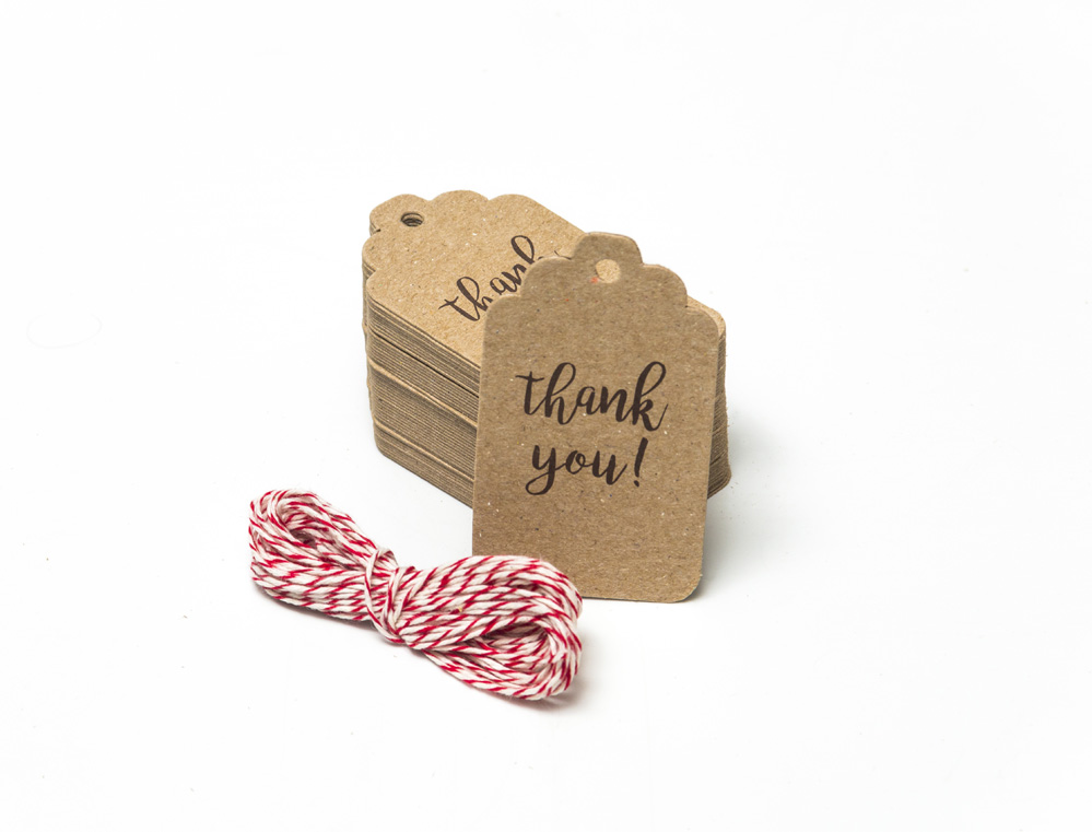 Tarjetas Etiquetas Vintage Kraft Tags 7x4cm Thanks
